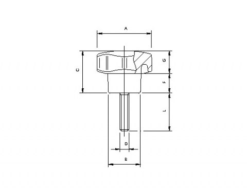 Sterngriff VP 40 90 - Technische Zeichnung | Kuala Kunststofftechnik GmbH